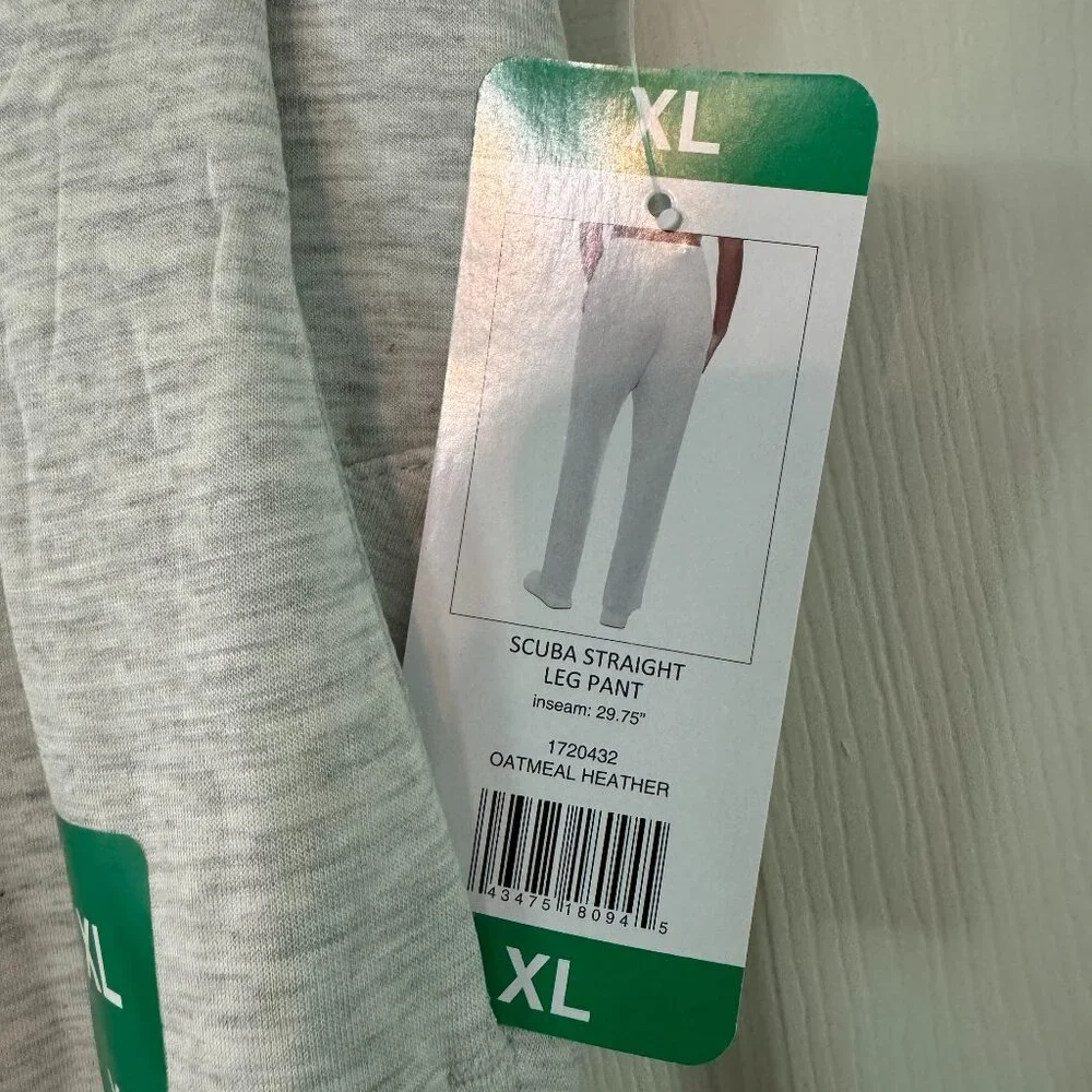 Danskin Scuba Pant Oatmeal Heather Woman's Size XL Amazing Soft Fabric - Picture 3 of 7